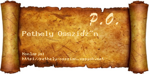 Pethely Osszián névjegykártya